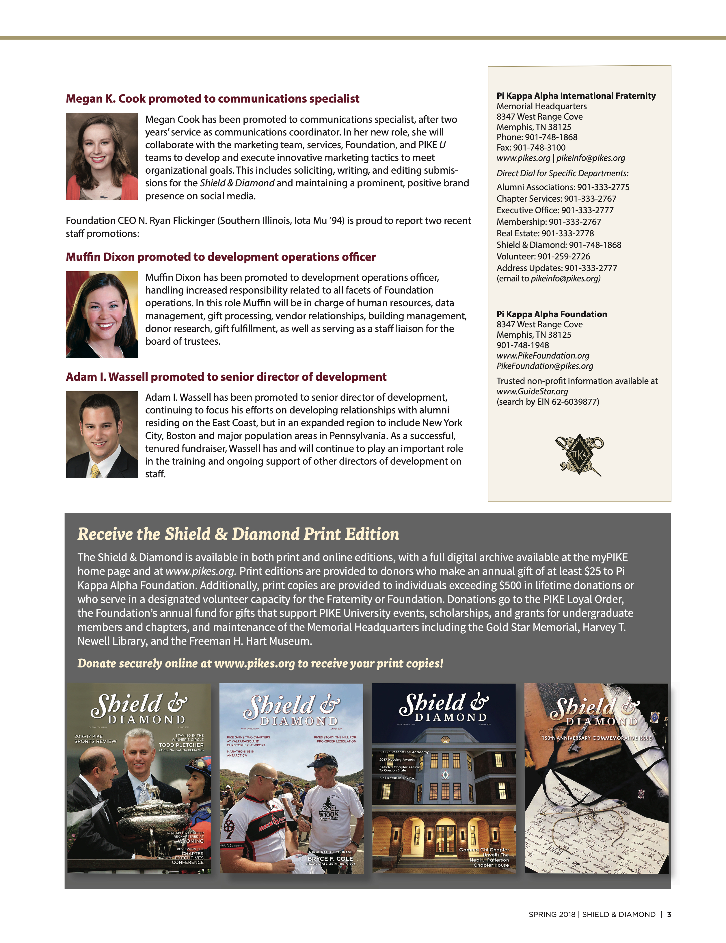 Receive the Shield & Diamond Print Edition